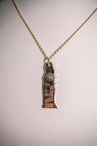 Ogham Stone Pendant (Gold) by Dingle Goldsmiths