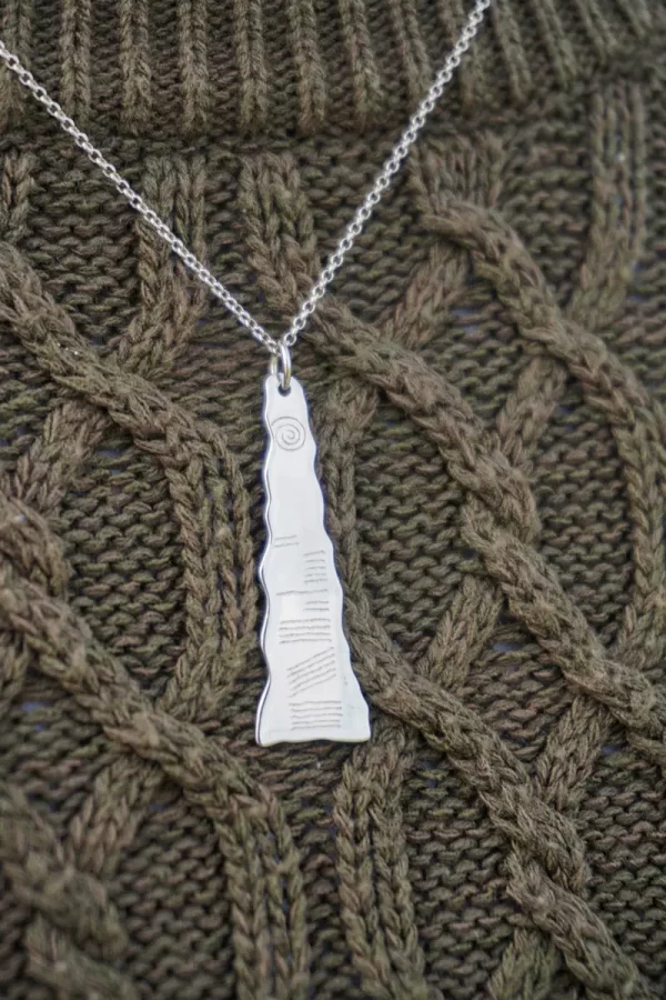 Ogham stone pendant (Silver) by Dingle Goldsmiths