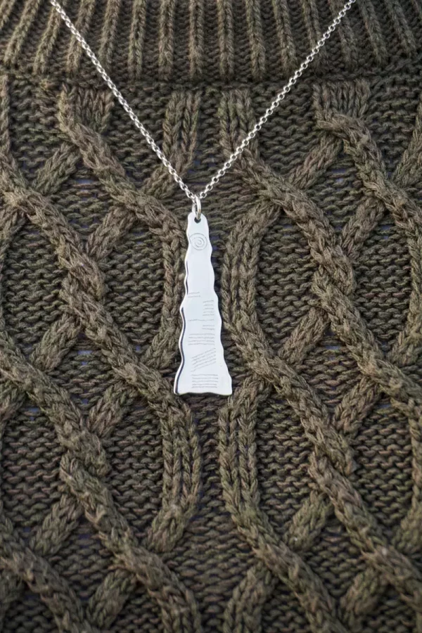 Cashel Murphy Ogham stone pendant (Silver) by Dingle Goldsmiths